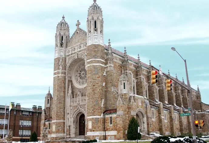front of Toledo Cathedral Holy Rosary